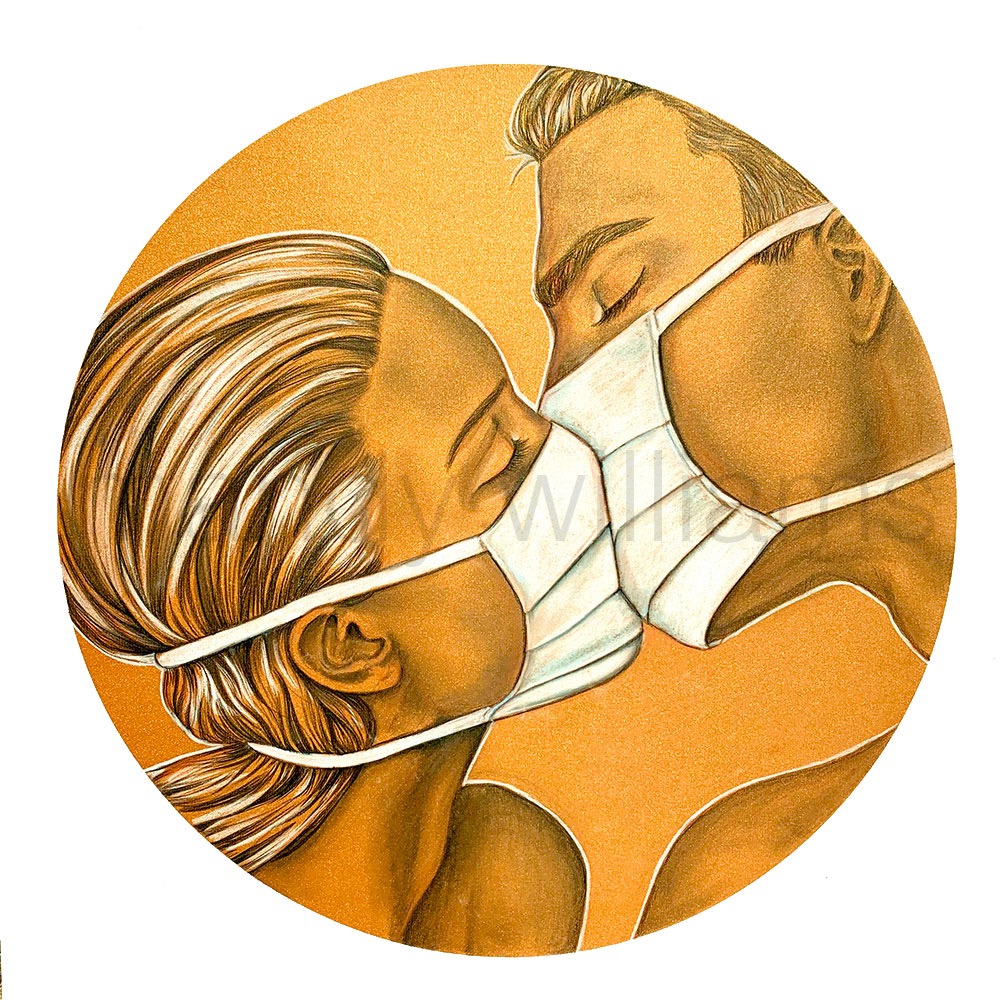'Covid Kiss' Greeting Card
