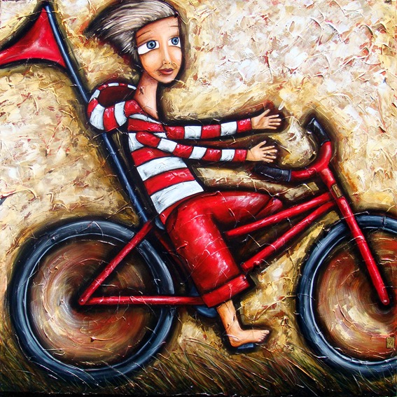 'Cruising on my bike'