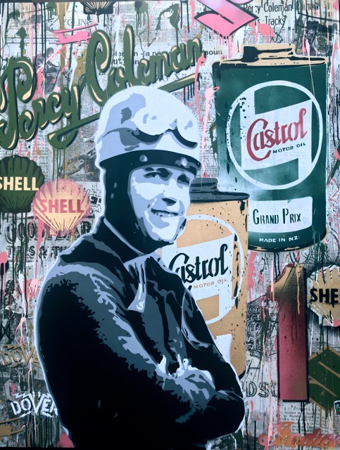 'Percy' Spray paint and stencil